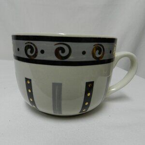 California Pantry Vintage 2000 geometric pattern large mug cup gold silver
